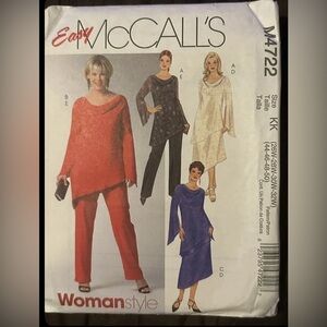 McCall's M4722 Misses' Tunic outfit clothes fabric Pattern UNCUT 2004